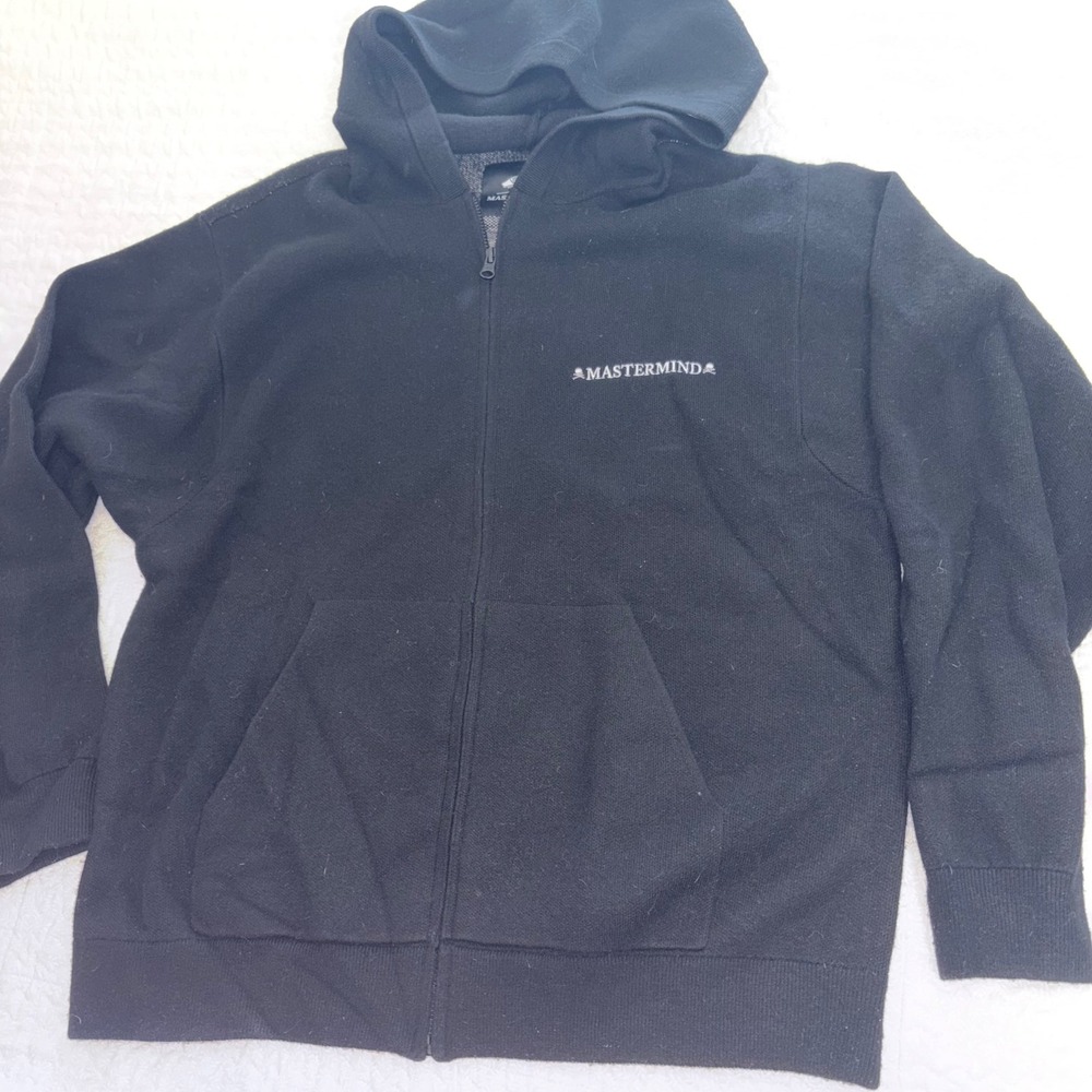 Vans Vault x Mastermind World Knit Full Zip Hoodie Black Skull Crossbones M